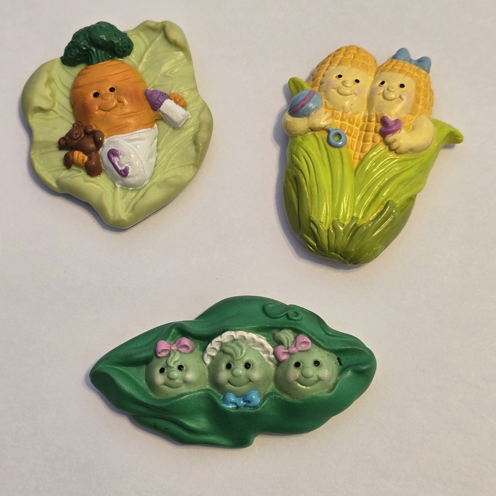 Avon, Vintage  Cute "Baby Vegetables" -Themed Magnets.